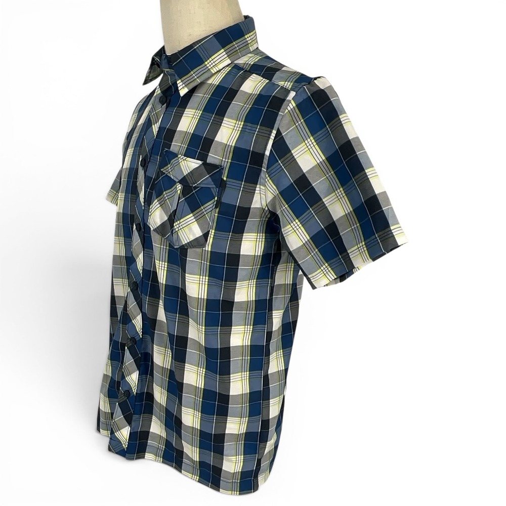 McKINLEY Mens Blue Plaid Short Sleeve Dry-Plus Hiking Button Up Shirt Size S - Picture 3 of 10